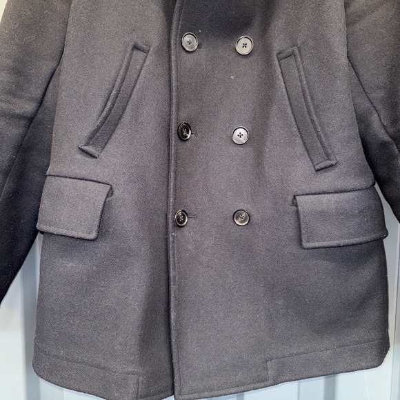 Bond PeaCoat Billy Reid Gray Size:M Made In Italy Wool Men's Jacket - Picture 5 of 13
